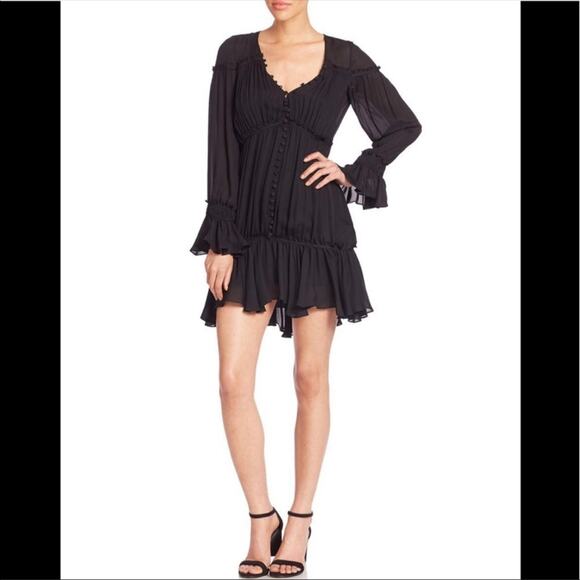 Cinq a Sept Ashburn Tiered Silk Peasant Dress - Picture 1 of 12